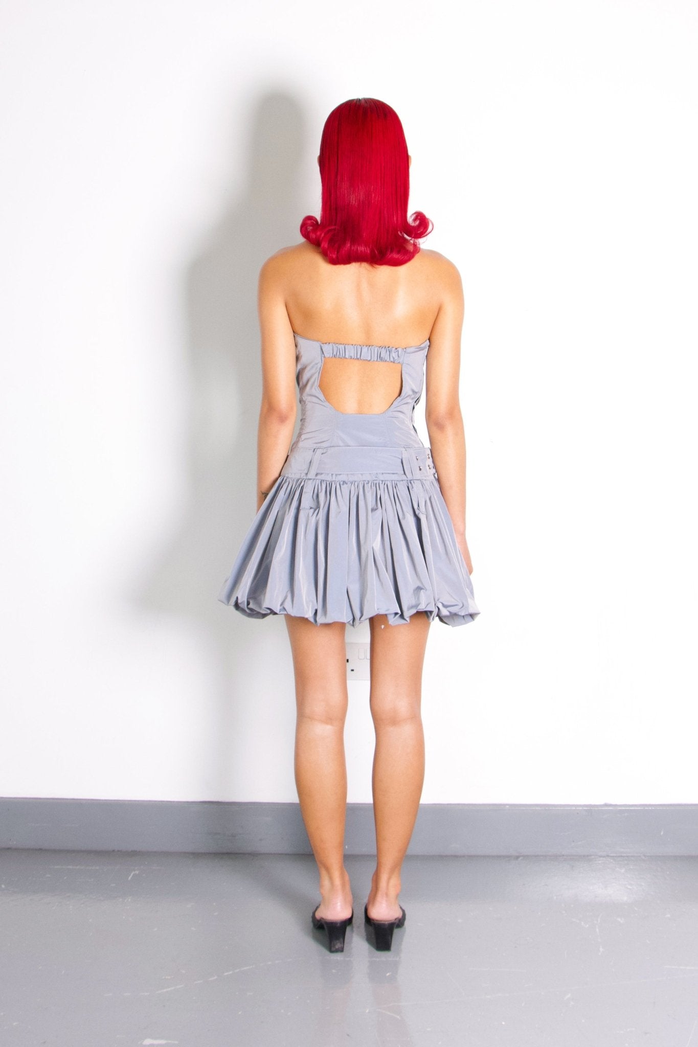 farh bubble dress, grey - Sourtai -