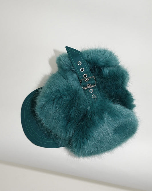 Faux Fur Snapback, Green - Sourtai - Snapback
