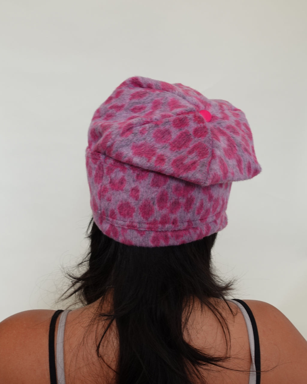 buckle leopard hat, pink