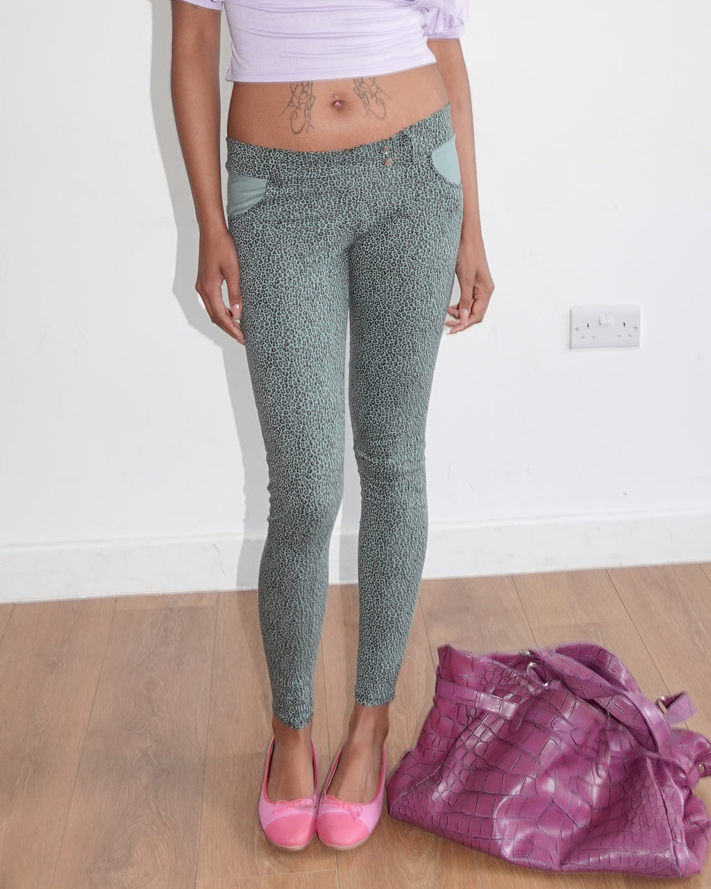mikay leggings, teal leopard