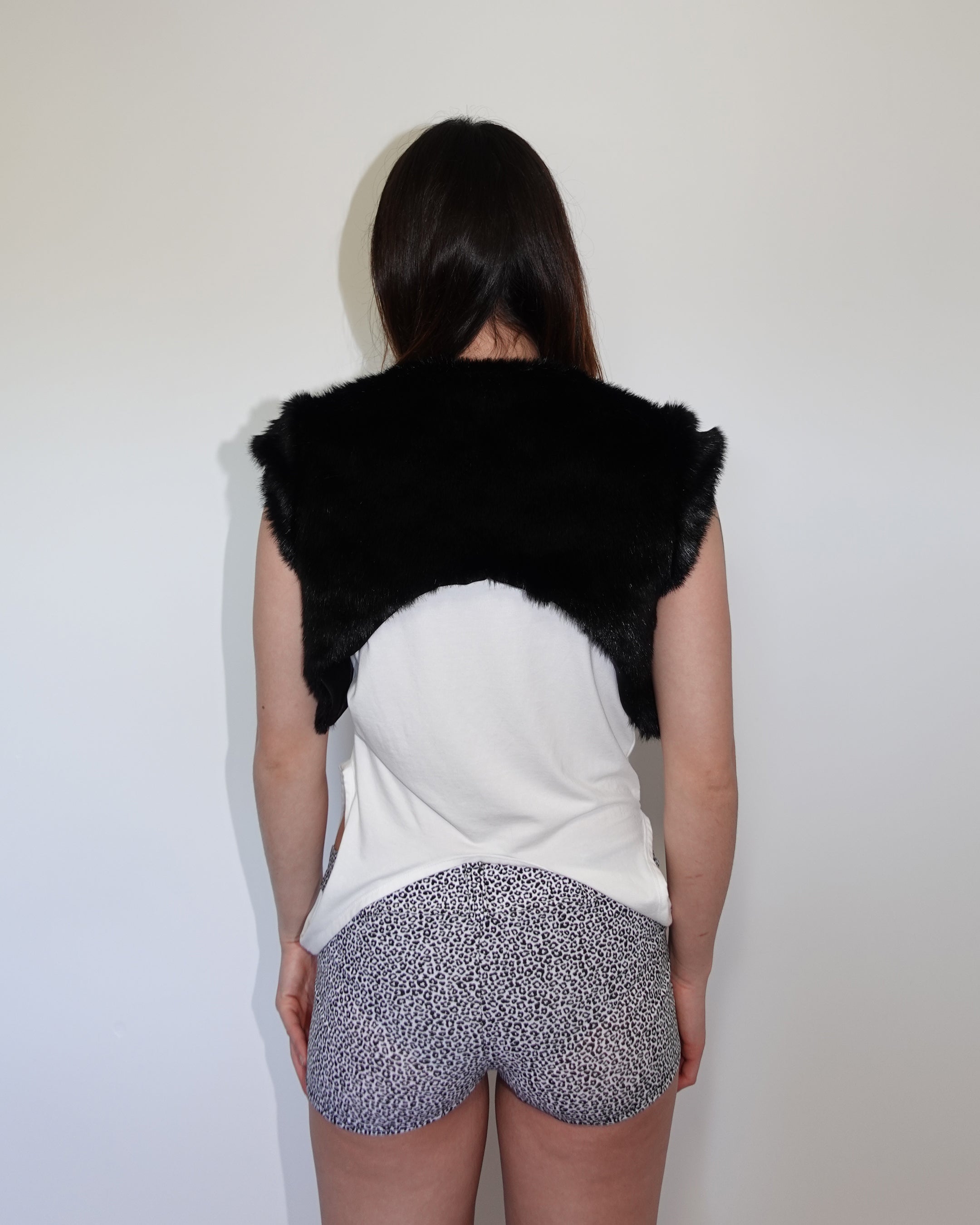fur bolero, black