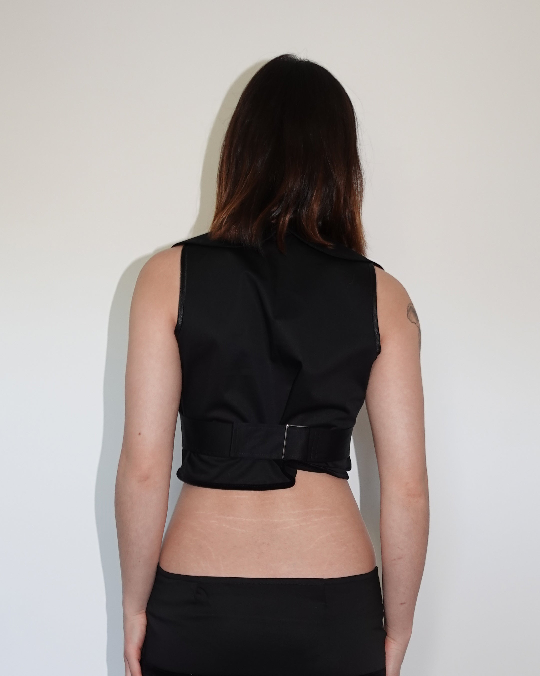 studded marjy top, black
