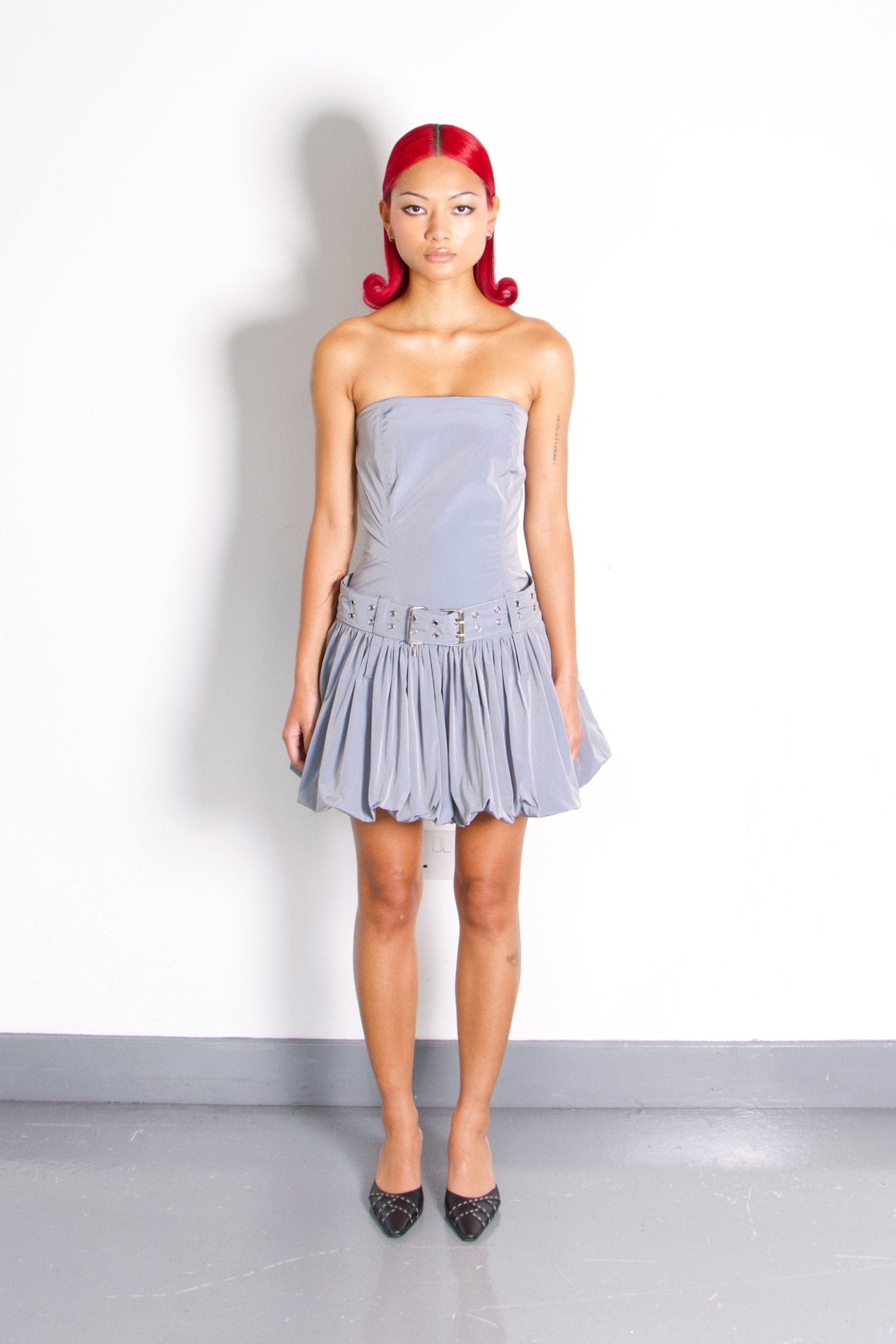 farh bubble dress, grey - Sourtai - 