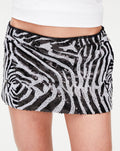 malay mini skirt, zebra sequin - Sourtai - 