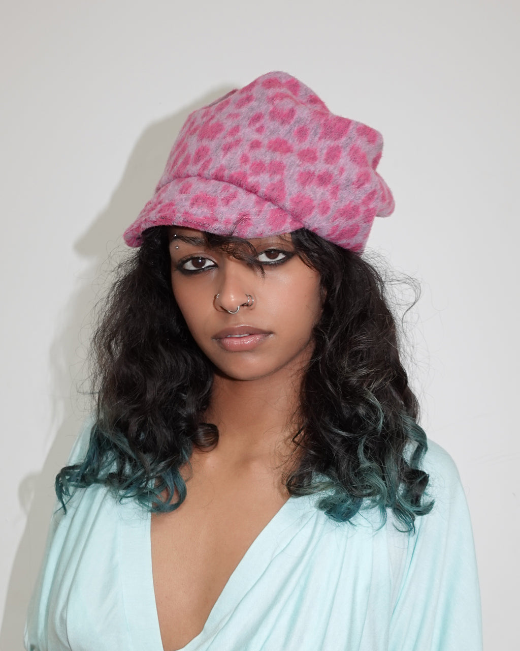 leopard hat, pink