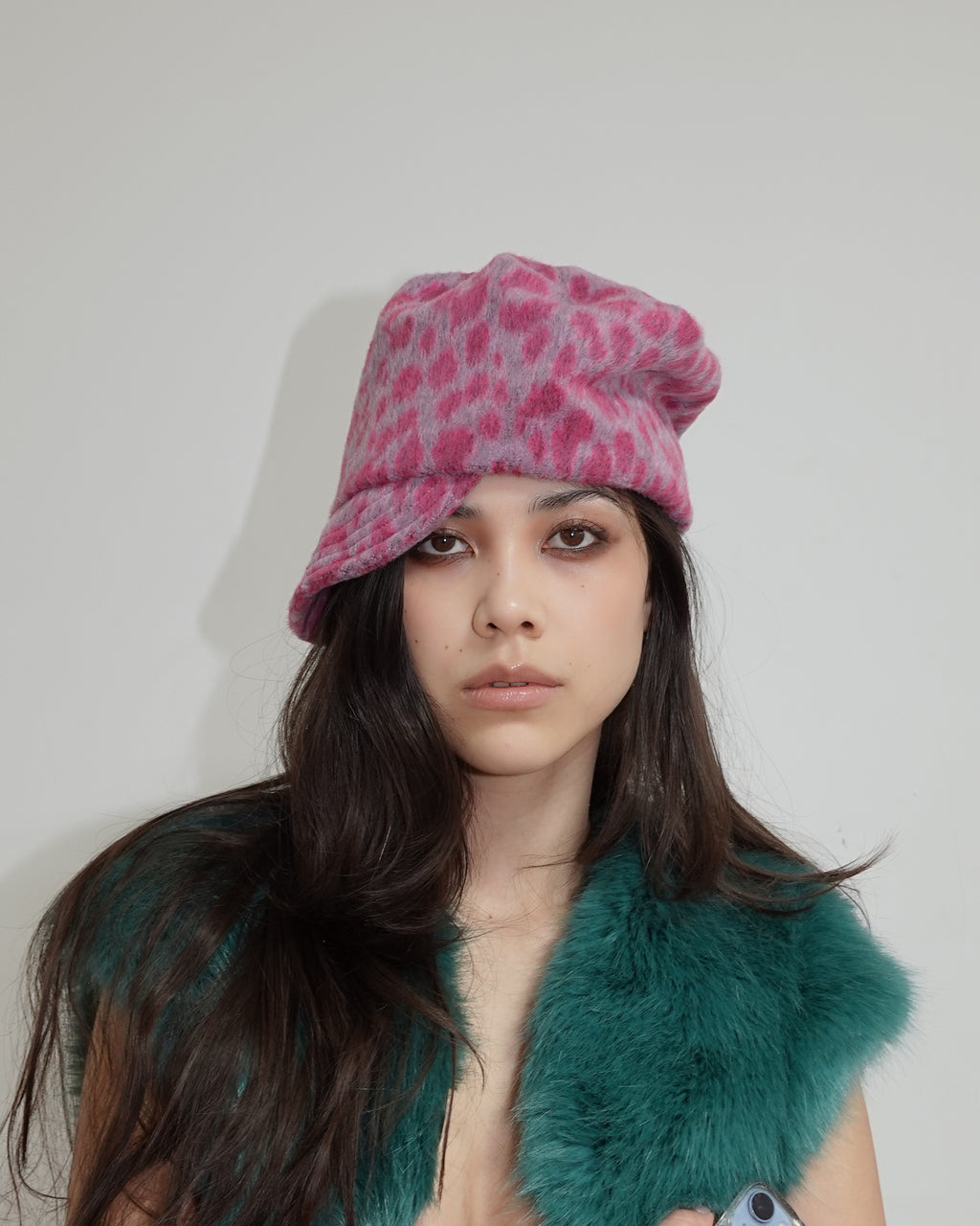 leopard hat, pink